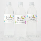 Retro Vrolijk Kerstfeest, Vakantie Waterfles Etiket (Flessen)