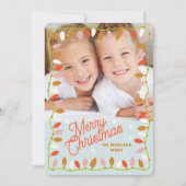 Retro Vrolijk Kerstkaart Een Afbeelding (Voorkant)