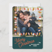 Retro Vrolijk Kerstkaart Een Afbeelding (Voorkant)