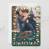 Retro Vrolijk Kerstkaart Een Afbeelding (Voorkant)