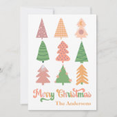 Retro Vrolijk Kerstmis Een Foto Feestdagenkaart (Voorkant)