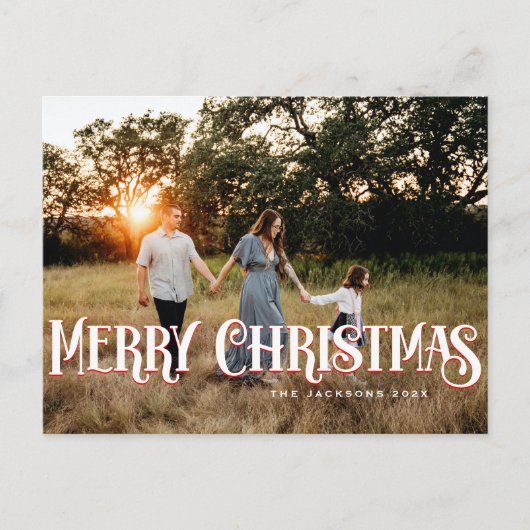 retro vrolijk kerstontwerp briefkaart (Voorkant)