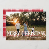  retro vrolijk kerstontwerp feestdagenkaart (Voorkant / Achterkant)