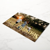  retro vrolijk kerstontwerp folie feestdagenkaart (Gedraaid)