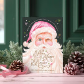 Retro  Vrolijk & Roze Waterverf Sinterklaas Feestdagenkaart