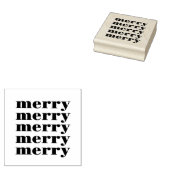 Retro "vrolijke" kerst rubberstempel (Gestempeld)