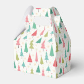 Retro Vrolijke kerstbomen Leuk vakantiepatroon Bedankdoosjes (Achterkant)
