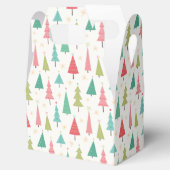 Retro Vrolijke kerstbomen Leuk vakantiepatroon Bedankdoosjes (Geopend)