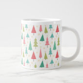 Retro Vrolijke kerstbomen Leuk vakantiepatroon Grote Koffiekop (Rechts)