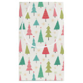 Retro Vrolijke kerstbomen Leuk vakantiepatroon Klein Cadeauzakje (Achterkant)