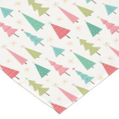 Retro Vrolijke kerstbomen Leuk vakantiepatroon Korte Tafelloper (Hoek)