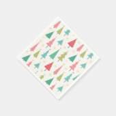 Retro Vrolijke kerstbomen Leuk vakantiepatroon Servet (Hoek)