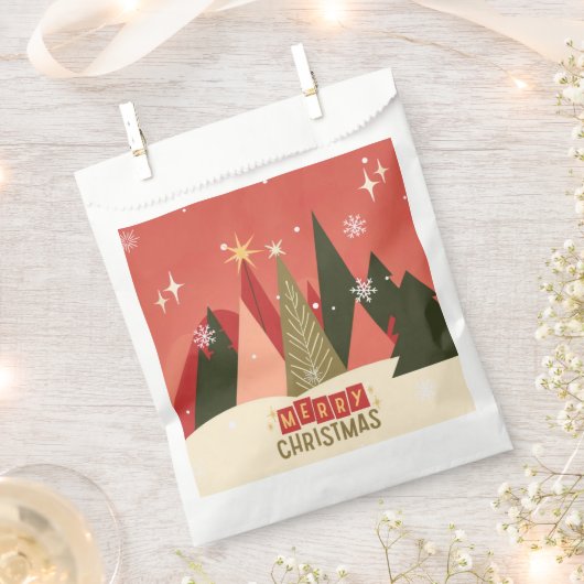 Retro/ Vrolijke Kerstboom Bedankzakje (Geknipt)