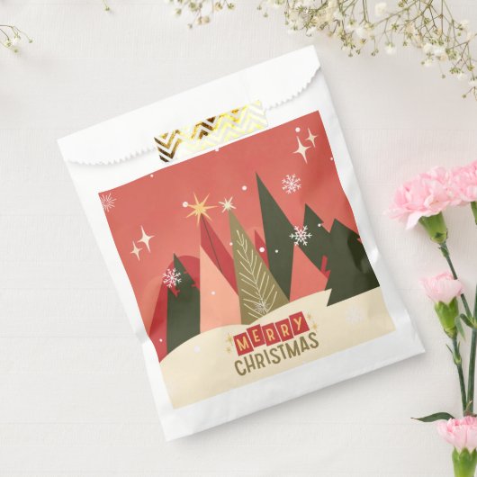 Retro/ Vrolijke Kerstboom Bedankzakje (Gezegeld)