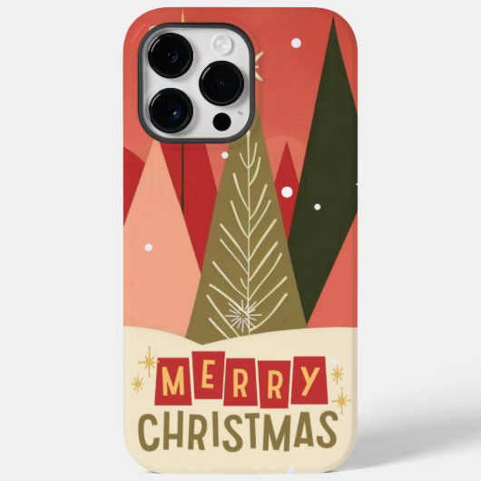 Retro/ Vrolijke Kerstboom Case-Mate iPhone Case (Achterkant)