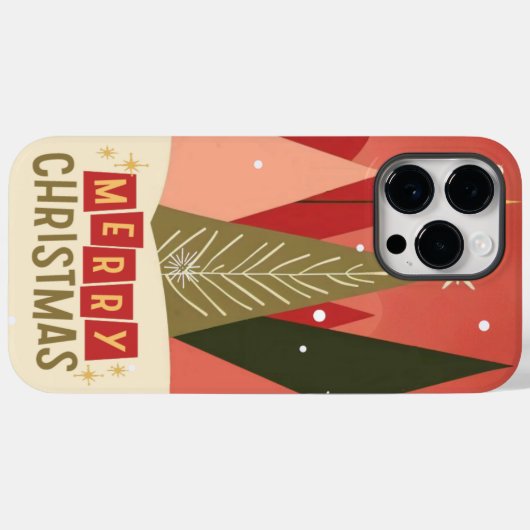 Retro/ Vrolijke Kerstboom Case-Mate iPhone Case (Achterkant (horizontaal))