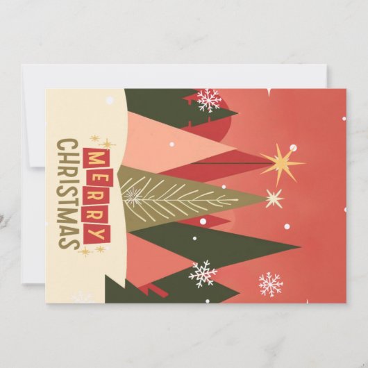 Retro/ Vrolijke Kerstboom Feestdagenkaart (Voorkant)