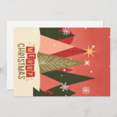 Retro/ Vrolijke Kerstboom Feestdagenkaart (Voorkant / Achterkant)