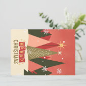Retro/ Vrolijke Kerstboom Feestdagenkaart (Staand voorkant)