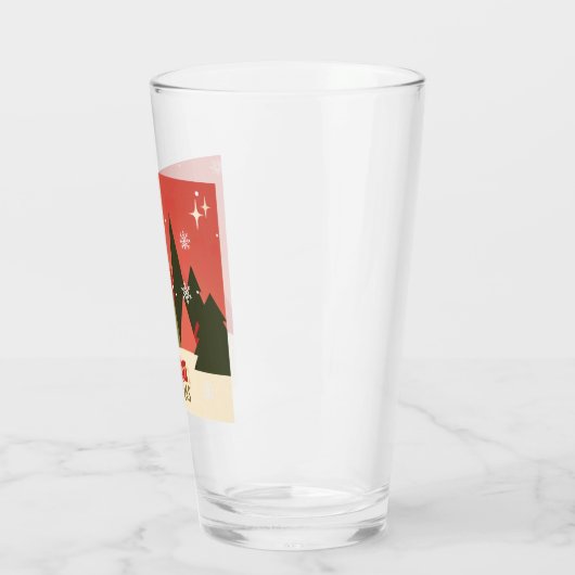 Retro/ Vrolijke Kerstboom Glas (Links)