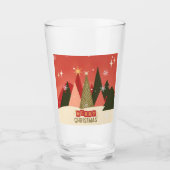 Retro/ Vrolijke Kerstboom Glas (Voorkant)