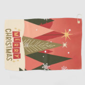 Retro/ Vrolijke Kerstboom Golfhanddoek (Horizontaal)