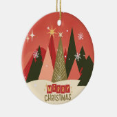 Retro/ Vrolijke Kerstboom Keramisch Ornament (Rechts)