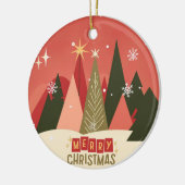 Retro/ Vrolijke Kerstboom Keramisch Ornament (Links)