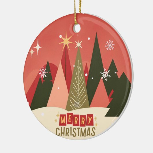 Retro/ Vrolijke Kerstboom Keramisch Ornament (Links)