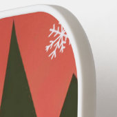 Retro/ Vrolijke Kerstboom Pickleball Paddle (Links Detail)