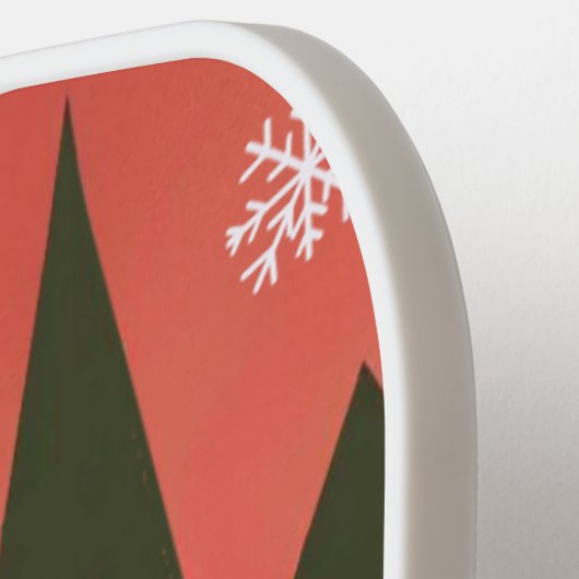 Retro/ Vrolijke Kerstboom Pickleball Paddle (Links Detail)