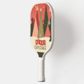 Retro/ Vrolijke Kerstboom Pickleball Paddle (Links)