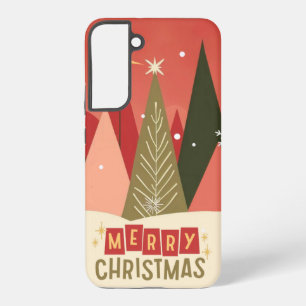 Retro/ Vrolijke Kerstboom Samsung Galaxy Hoesje