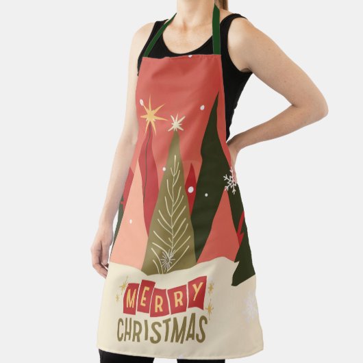 Retro/ Vrolijke Kerstboom Schort (Insitu)