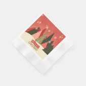 Retro/ Vrolijke Kerstboom Servet (Hoek)