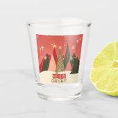 Retro/ Vrolijke Kerstboom Shot Glas (Voorkant)
