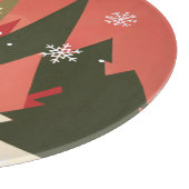 Retro/ Vrolijke Kerstboom Snijplank (Hoek)
