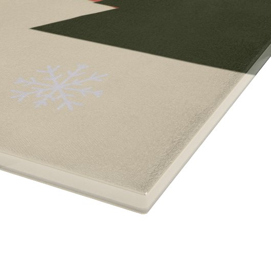 Retro/ Vrolijke Kerstboom Snijplank (Hoek)