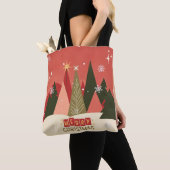 Retro/ Vrolijke Kerstboom Tote Bag (Dichtbij)