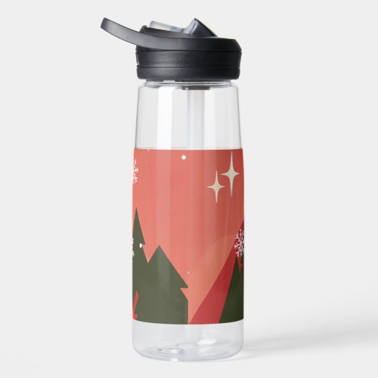 Retro/ Vrolijke Kerstboom Waterfles (Rechts)