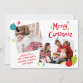 Retro Vrolijke Kerstmis Fotocollage Feestdagenkaart (Voorkant)