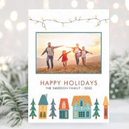 Retro Vrolijke Kerstmis Fotokaarten Feestdagenkaart