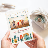 Retro Vrolijke Kerstmis Fotokaarten Feestdagenkaart