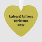 Retro Vrolijke Kerstmis Hart-vormige Foto Ornament (achterkant)