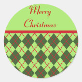 Retro Vrolijke Kerstmis Sticker (Voorkant)