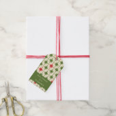 Retro  vrolijke kerststerren uit de middeleeuwen cadeaulabel (Met Touw)