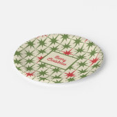 Retro  vrolijke kerststerren uit de middeleeuwen papieren bordje (Gekanteld)