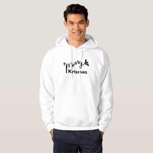 Retro vrolijke kerststijl hoodie (Voorkant volledig)