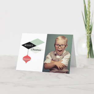 Retro Vrolijke Kerstvakantie Foto Feestdagen Kaart