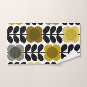 Retro Vrolijke Vlek Bloemen Stem, Geel Grijs Bad Handdoek (Handdoek)